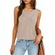 thumbnail image 2 of Mujeres Blusas de Verano Cuello en V Cuello de Color Sólido Mangas Tank Top Casual, Blusas sin Mangas para las Mujeres, 2 of 6
