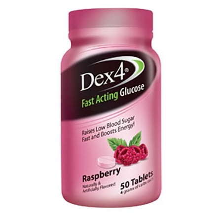 Dex 4 Glucose Tablets, Raspberry - 50 ea []
