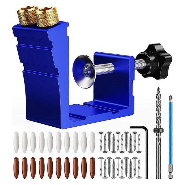Pocket Hole Jig Kit, Pocket Hole Drill Guide Jig Set for 15° Angled Holes, for Woodworking Angle Dri