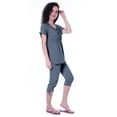 thumbnail image 3 of Moomaya Ensemble de Nuit pour Femmes Capri en Coton Vêtements de Nuit 2 Pcs Chemises de Nuit, 3 of 6