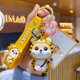 thumbnail image 2 of Nuevo tigre patrón abrigo Shiba Inu perro llavero dibujos animados PVC animales juguetes llavero para mujer bolso colgante hombres coche llavero regalo de joyería xuanjing  unisex, 2 of 2