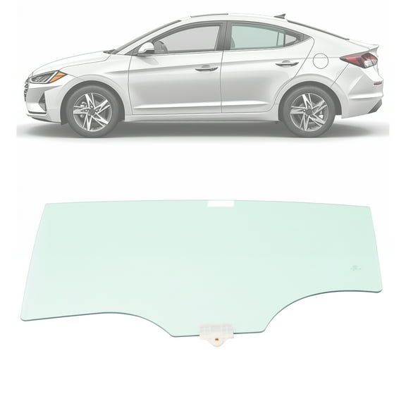 KOJEM Side Door Glass Compatible with 2017-2020 Hyundai Elantra 4 Door Sedan Tempered Light Green Glass Side Door Window Replacement