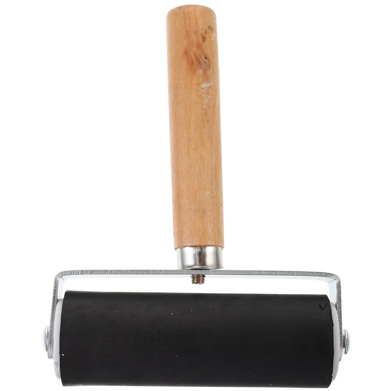 2Pcs Rubber Brayer Roller, Hard Rubber Brayer Applicator for Arts