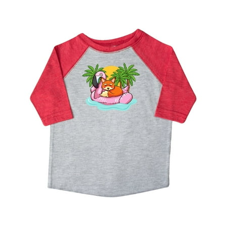 

Inktastic Fox Flamingo Tropical Beach Vacation Gift Toddler Boy or Toddler Girl T-Shirt