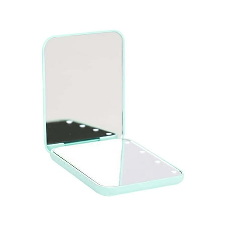 Hessimy Pocket Mirror, 1X/3X Magnification LED Compact Travel Makeup Mirror with Light B