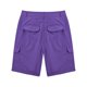 thumbnail image 3 of ICHUANYI Clearance Women's Fashion Casual Solid Color High Waist Cargo Pants A-Line Loose Wide Leg Pocket Short Pants(Purple, S) ICHUANYI WER2023081114163, 3 of 6