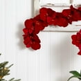 thumbnail image 3 of Nearly Natural Amaryllis Christmas Floral Garland, 60" (Red), 3 of 7