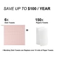 thumbnail image 7 of PiccoCasa 6PCS Cotton Kitchen Tea Clean Towel Set Classic Plaid Pink 13.4x13.4in, 7 of 7