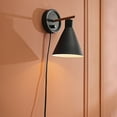 thumbnail image 2 of Globe Electric Tristan 1-Light Matte Black and Faux Walnut Dimmable Plug-In or Hardwire Wall Sconce with Stepless Dimming Rotary Switch, 51725, 2 of 9
