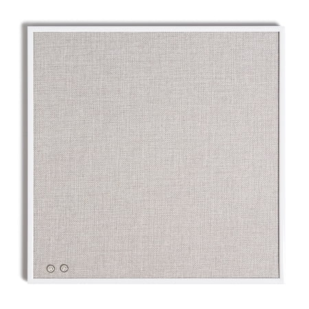 U Brands Farmhouse Linen Bulletin Board, 14"x14", White Metal Frame, Industrial Grade Pinning Surface