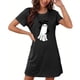 thumbnail image 4 of Camisón corto de talla grande para mujer, camisón de manga corta con estampado de pecho a la moda, camisón para mujer, 4 of 5