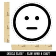 thumbnail image 2 of Neutral Face Emoticon Self-Inking Rubber Stamp Ink Stamper - Yellow Ink - Small 3/4 Inch, 2 of 7