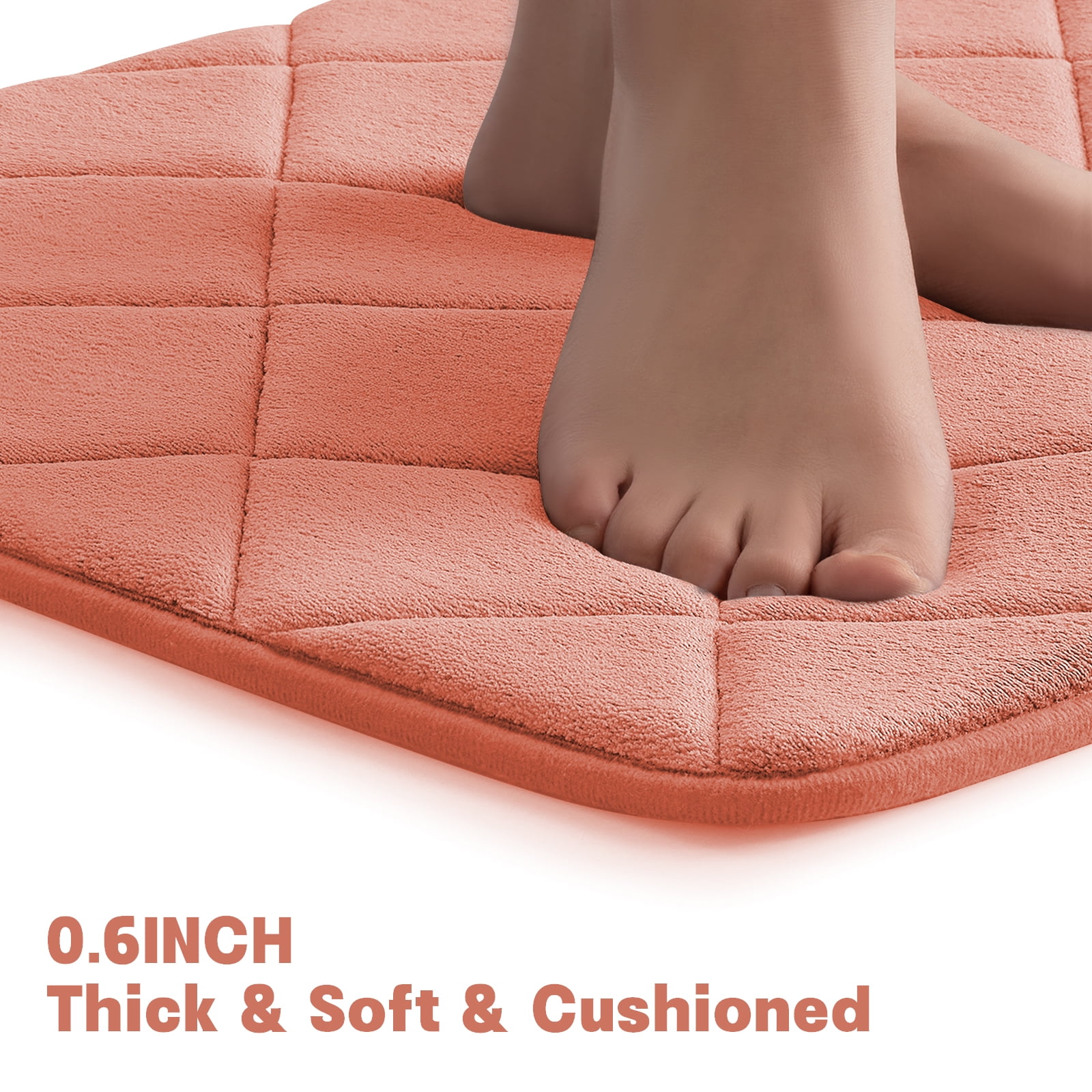 ChakmeOne Memory Foam Bath Mat, Bath Mats for Bathroom Floor - Set of 4 Super Soft Absorbent Non Slip Bathroom Rug Set for Tub and Shower, Home Decor Accessories