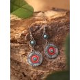thumbnail image 7 of Bohemian Vintage Style Geometric Blue and Red Dangle Earrings, Ethnic Jewelry for Women, 7 of 7