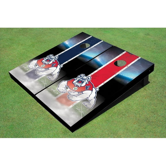 Fresno State Bulldog Field Long Strip Alternating Themed Cornhole Boards