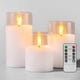 thumbnail image 1 of Velas sin llama Tyawon con batería LED de vidrio con control remoto (paquete de 3), 1 of 7
