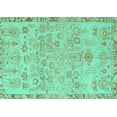 thumbnail image 1 of Ahgly Company Indoor Rectangle Abstract Turquoise Blue Modern Area Rugs, 2' x 5', 1 of 4