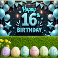 thumbnail image 7 of Colorful Theme Birthday Banner Decorative Design Happy 16th Birthday for Birthday Party Teen Party Celebration, 7 of 7