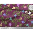 thumbnail image 2 of Soimoi Cotton Cambric Fabric Leaves & Bell Floral Print Fabric by Yard 56 Inch Wide, 2 of 3