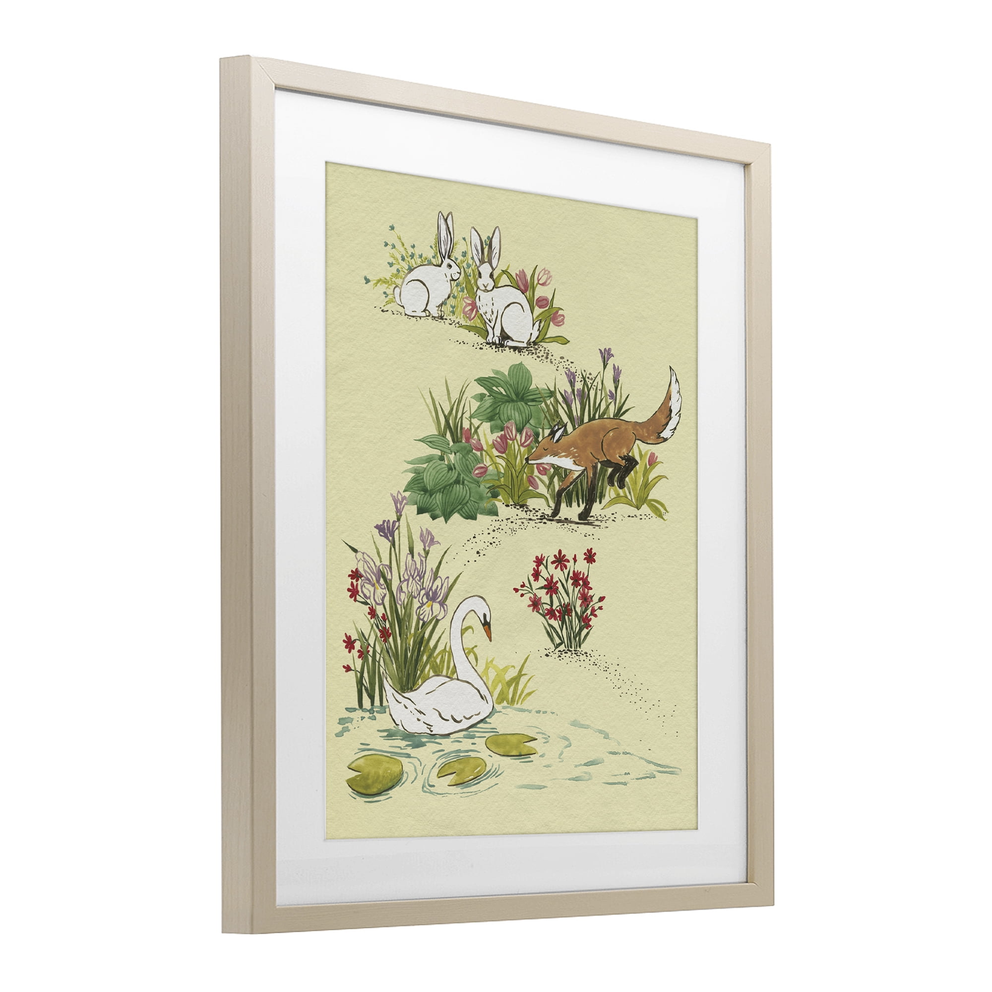 Stupell Industries Animals In Nature Scenes Birch Framed Print Under Glass, design by Grace Popp