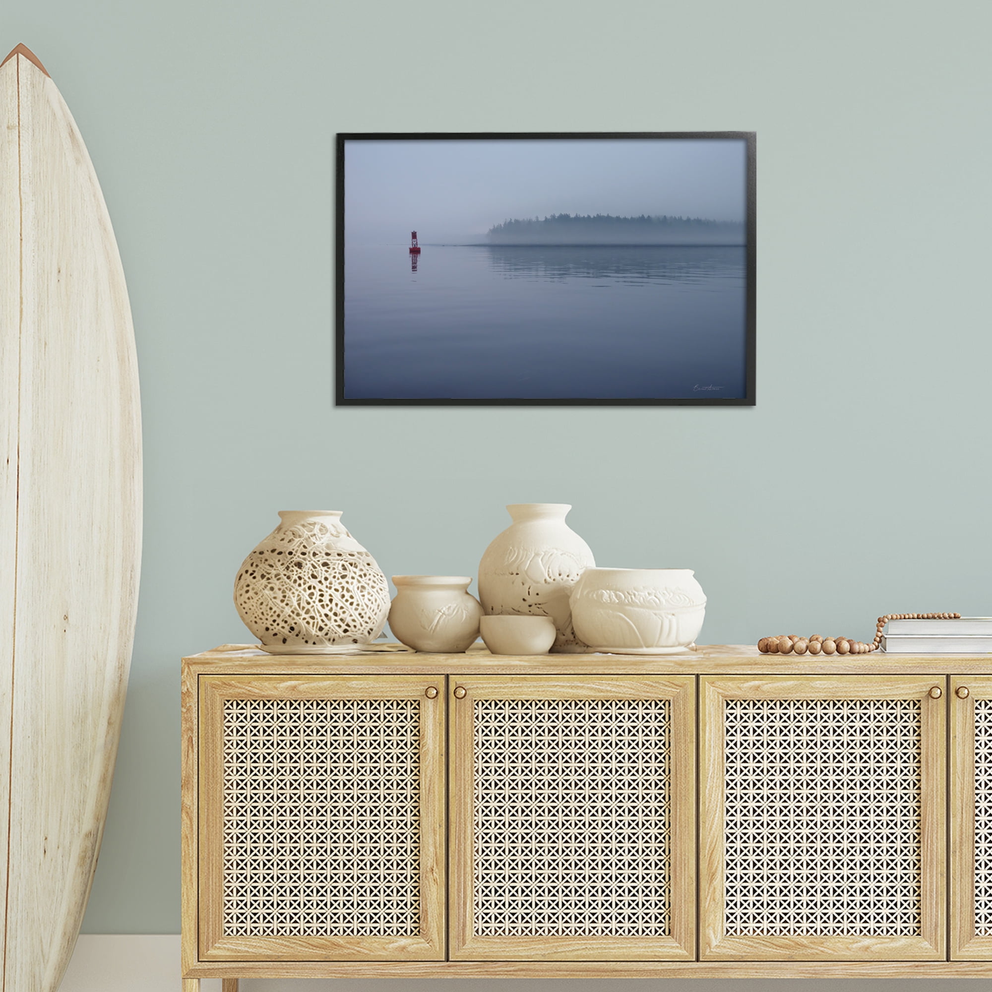 Stupell Industries Penobscot Bay Landscape Landscape Photography Black Framed Art Print Wall Art, 30 x 20