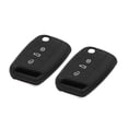 thumbnail image 1 of 2Pcs Caja de 3 Botones Llave de Coche Goma Protector Negro Funda, 1 of 1