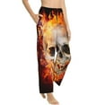 thumbnail image 2 of Kll Womens Satanic Skull Print Pajama Pants Soft Pajama Bottoms For Women Cozy Lounge Pants, 2 of 9