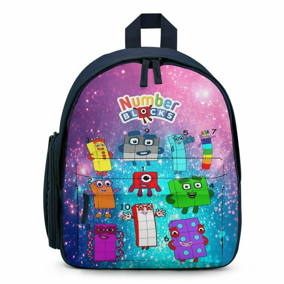 Numberblocks Cartoon Backpack Large Capacity Portable Anime Cute Lightweight Outdoor Travel Backpack Large Capacity Bag Casual Travel Backpack