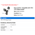 thumbnail image 2 of Door Lock Kit - Compatible with 1993 - 1997 Dodge Intrepid 1994 1995 1996, 2 of 2