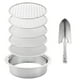 thumbnail image 1 of Juego de tamices reutilizables para jardín con mallas intercambiables para filtrar la tierra. Pala plateada de 5 mallas, 1 of 9