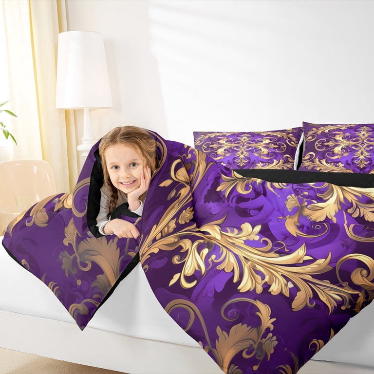 Erosebridal Boho Damask Comforter Sets,Baroque Floral Style