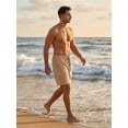 thumbnail image 4 of FRSASU Mens Casual Cargo Shorts Casual Drawstring Shorts Relaxed Fit Summer Beach for Men Khaki, 4 of 6