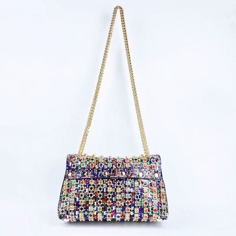 Vintage Women’s Bag Mini Crossbody Shoulder Bag Chain Strap Clutch Purse Rhinestone Evening Bag Crystal Embellishment Messenger Bag Fashion Accessory Casual Totes Multicolor Gold Silver Black Hobos