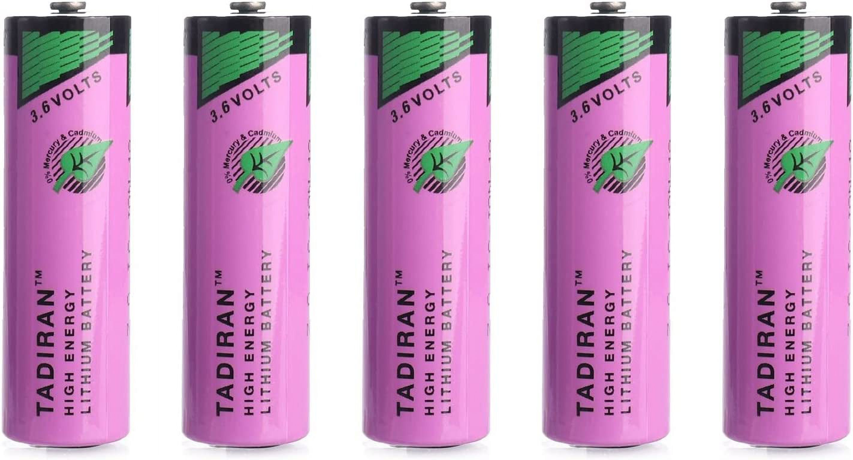 (5-Pack) 3.6V 2400mAh TL-5903 AA Lithium Battery for Tadiran TL-5903 SL-360 S7-400 ER14500 ER14505 TL-2100 6ES7971-0BA00, for Siemens S7-400 PLC Machine, CNC Machine