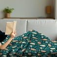 thumbnail image 3 of Beach Theme Soft Flannel Fleece Throw Blanket, Retro Design of Summer Items Hawaiian Tropical, Cozy Plush for Indoor and Outdoor Use, 50" x 60", Teal Salmon, by Ambesonne, 3 of 5