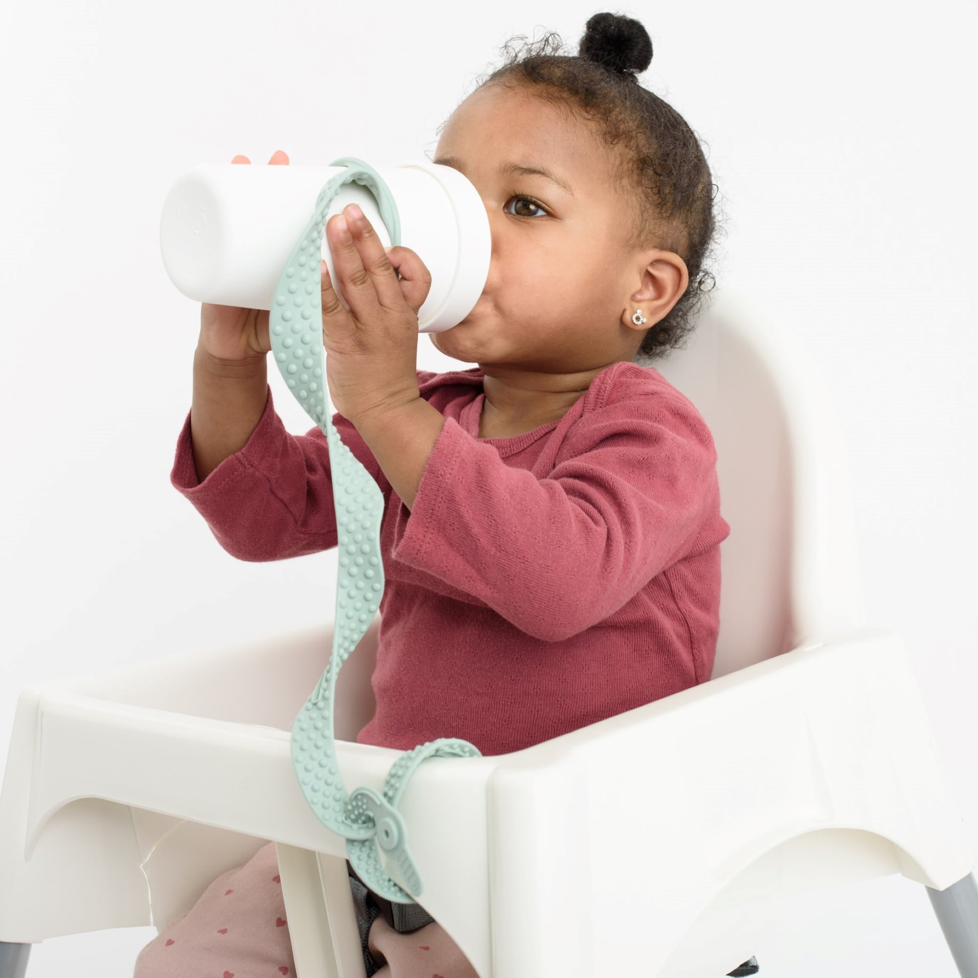 BooginHead 2 oz Silicone SippiGrip Sippy Cup Holder, Infant Toddler Boys Girls, Charcoal Sage Rose