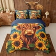 thumbnail image 3 of Erosebridal Cute Highland Cow Twin Bedding Sets for Kids Girls, Chic Sunflower Bedding Comforter Set, 3 of 6
