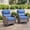 Brown/Navy, variant on Patiobula Outdoor Patio Swivel Glider Chair Set of 2,All-Weather Rattan Swivel Rocking Lounge Chair with Removable Cushions for Patio Porch Pool,Brown/Beige