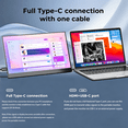 thumbnail image 2 of JEEJIA Portable Monitor for Laptop, 15.6 Inch, 1080P FHD, w/Adjustable Stand, USB-C/HDMI Plug & Play, Travel Edition, 2 of 7