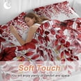 thumbnail image 5 of Red Eucalyptus Leaves Duvet Cover Set, Summer Botanical Weeping Soft Duvet Cover Full Size Bedding Set 4 Pieces, 1 Quiltcover and 2 Pillowcases with Zipper, 1 Bed Sheet for All Seasons, 5 of 9
