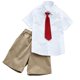 thumbnail image 2 of Odeerbi Niños 2 Piezas Caballero Traje Formal Preppy Vestido de Manga Corta Camisa y Traje Pantalones Cortos Conjunto de Uniforme Escolar, 2 of 8