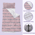 thumbnail image 4 of Kainsy Duckbe Toddler Nap Mat for Daycare, Personalized Kids Sleeping Bag with Pillow and Blanket, Portable Kindergarten Nap Mat with Custom Name, Preschool Travel Camping, Light Pink & Grey, 4 of 9