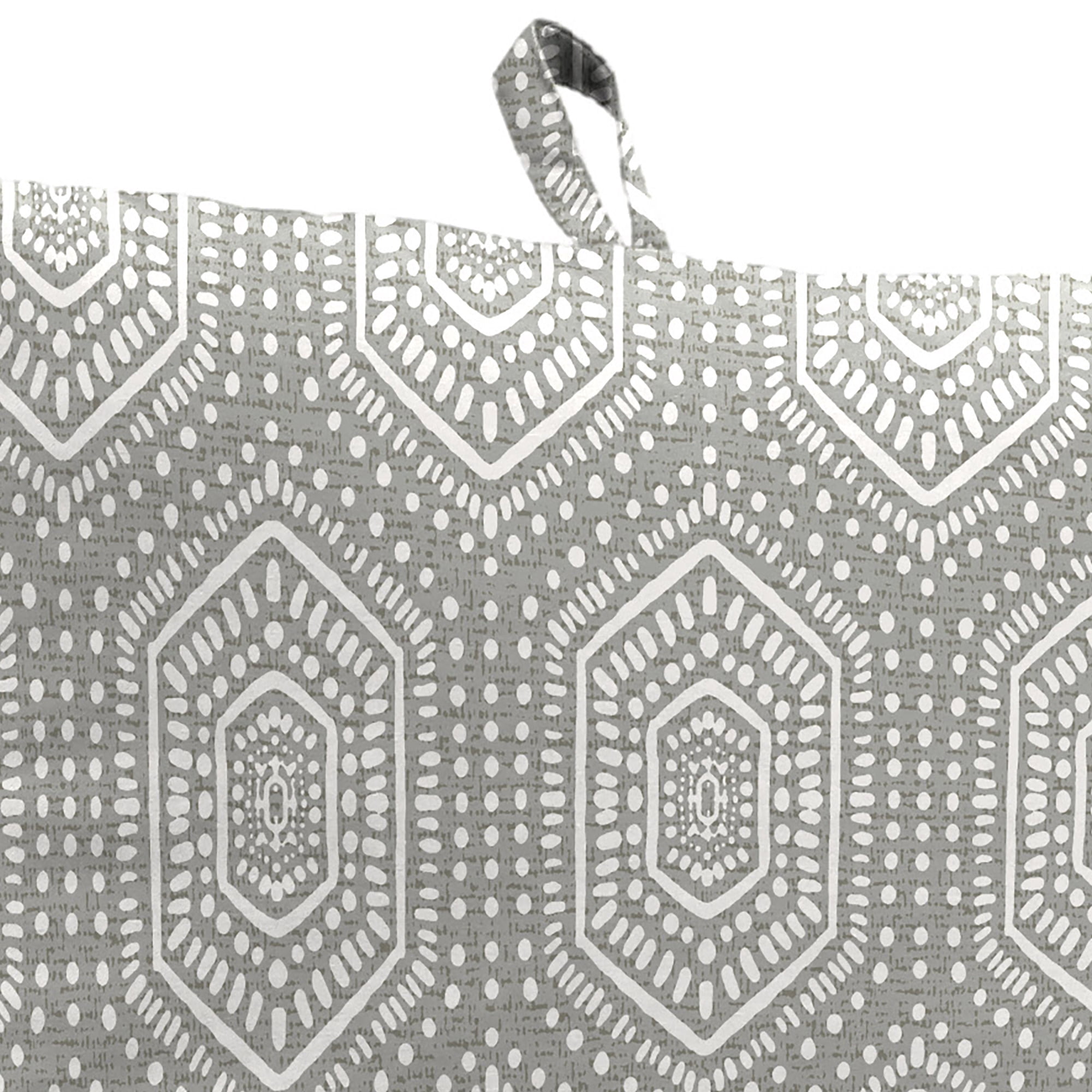 Jordan Manufacturing 44" x 21" Chet Titanium Gray Geometric Rectangular Outdoor Chair Cushion with Ties and Hanger Loop