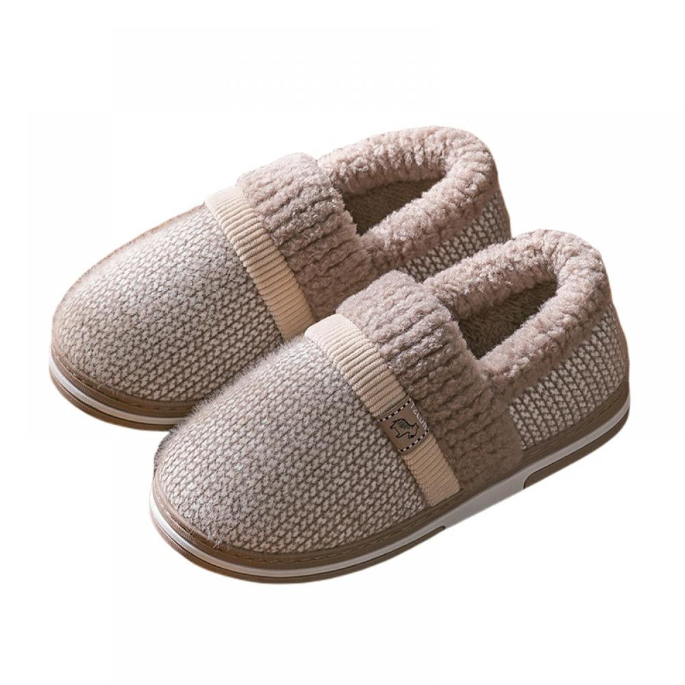 Home Slipper Womens Winter Warm Cozy Soft Non Slip Indoor House Room Down Slippers Clogs,Brown US 11/12
