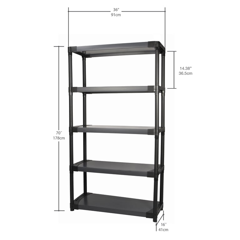 Grosfillex 36" 5-Tier Plastic Resin Shelving Unit photo 2