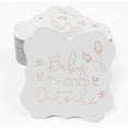 thumbnail image 2 of Inkdotpot Hang Tags Baby It's Cold Outside Baby Shower Favor Bracket Shape Gift Tags Real Rose Gold Foil Bonbonniere Tag Pack Of 100, 2 of 7