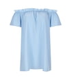 thumbnail image 4 of XIAONU Women's Off-Shoulder Short-Sleeve Blouse Casual Everyday Relaxed Fit Ruffled Shirt, 4 of 6