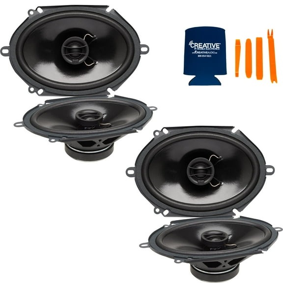 PowerBass Two Pairs of S-6802 6X8" OEM Replacement Coaxial Speakers