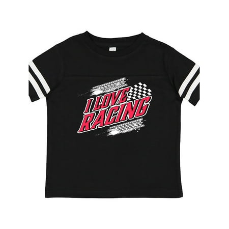 

Inktastic I Love Racing with Tire Marks Gift Toddler Boy or Toddler Girl T-Shirt