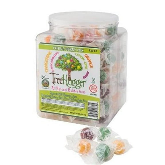 Tree Hugger Bubble Gum, Citrus Berry, 120 Count